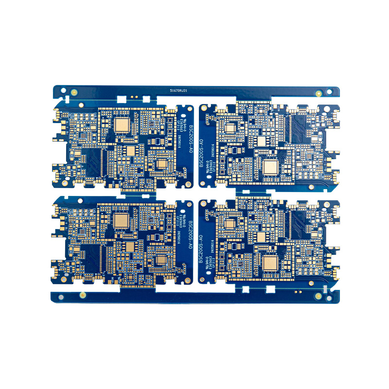 Dwustronna płytka PCB pokryta niebieskim złotem